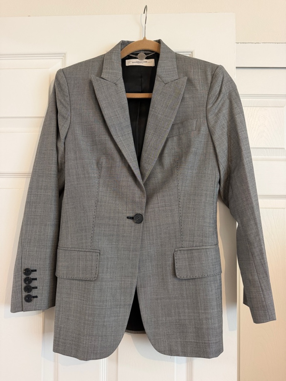 Stella McCartney Classic Women's Wool Gray Single-Button Blazer